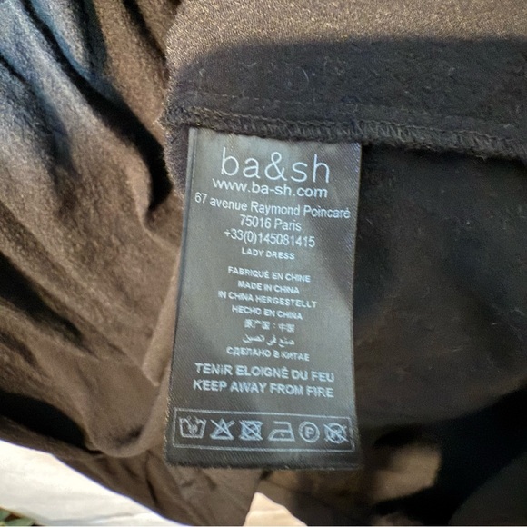 ba&sh Black Embroidered Alma Dress Contrast Stitch Flowy Boho Mini Size XS - Picture 11 of 11